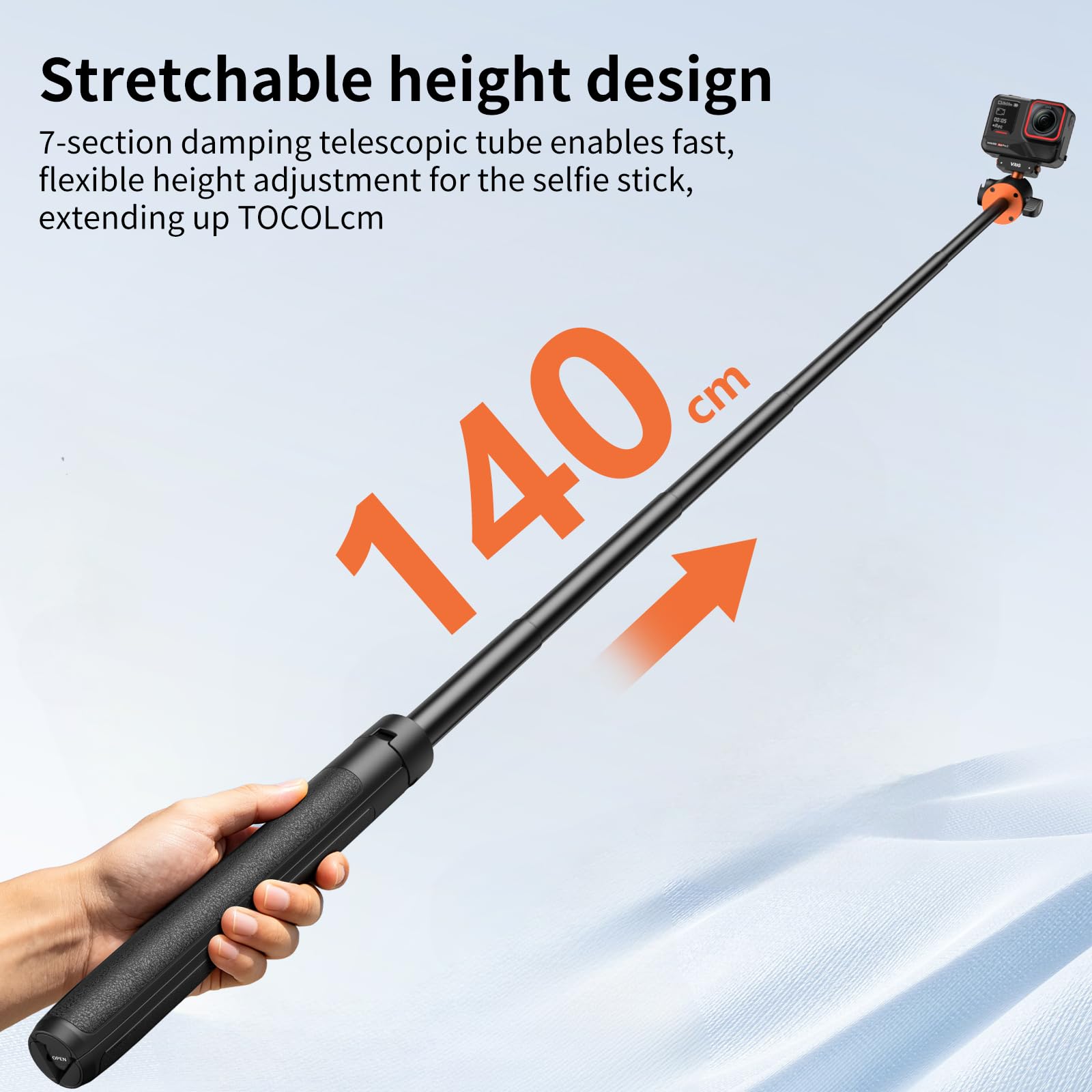 VRIG - Treppiede magnetico a sgancio rapido per Insta360 X6/X5/Ace Pro2 | 360 Testa a sfera allungabile Selfie Stick/Travel Vlogging Stand/Impugnatura portatile/Accessori