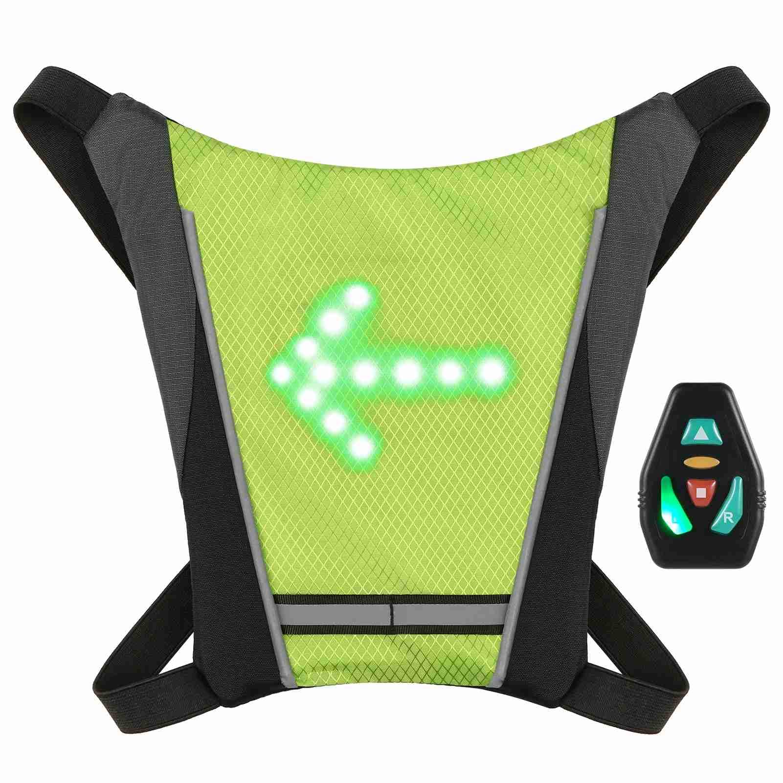 TARSHYRY Gilet à Vélo, Gilet Réfléchissant LED Turn Signal Signal Gifil avec Indicateur de Direction de Bilan