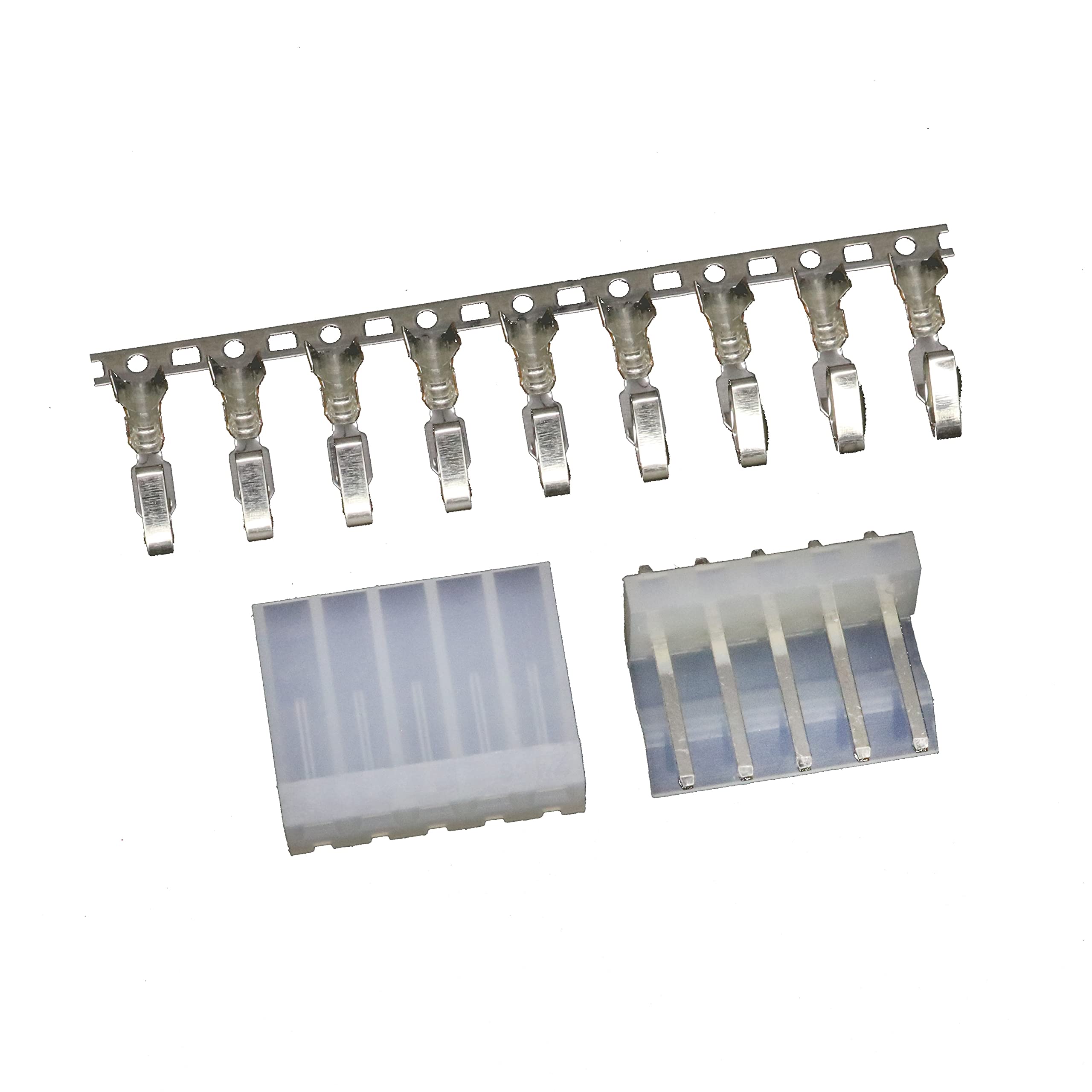 CH 3.96mm 5-pin Board-to-Wire Crimp Connector Plug + PCB Socket + Crimps, Pack of 10 Compatible With Molex KK 396 / Molex 5239