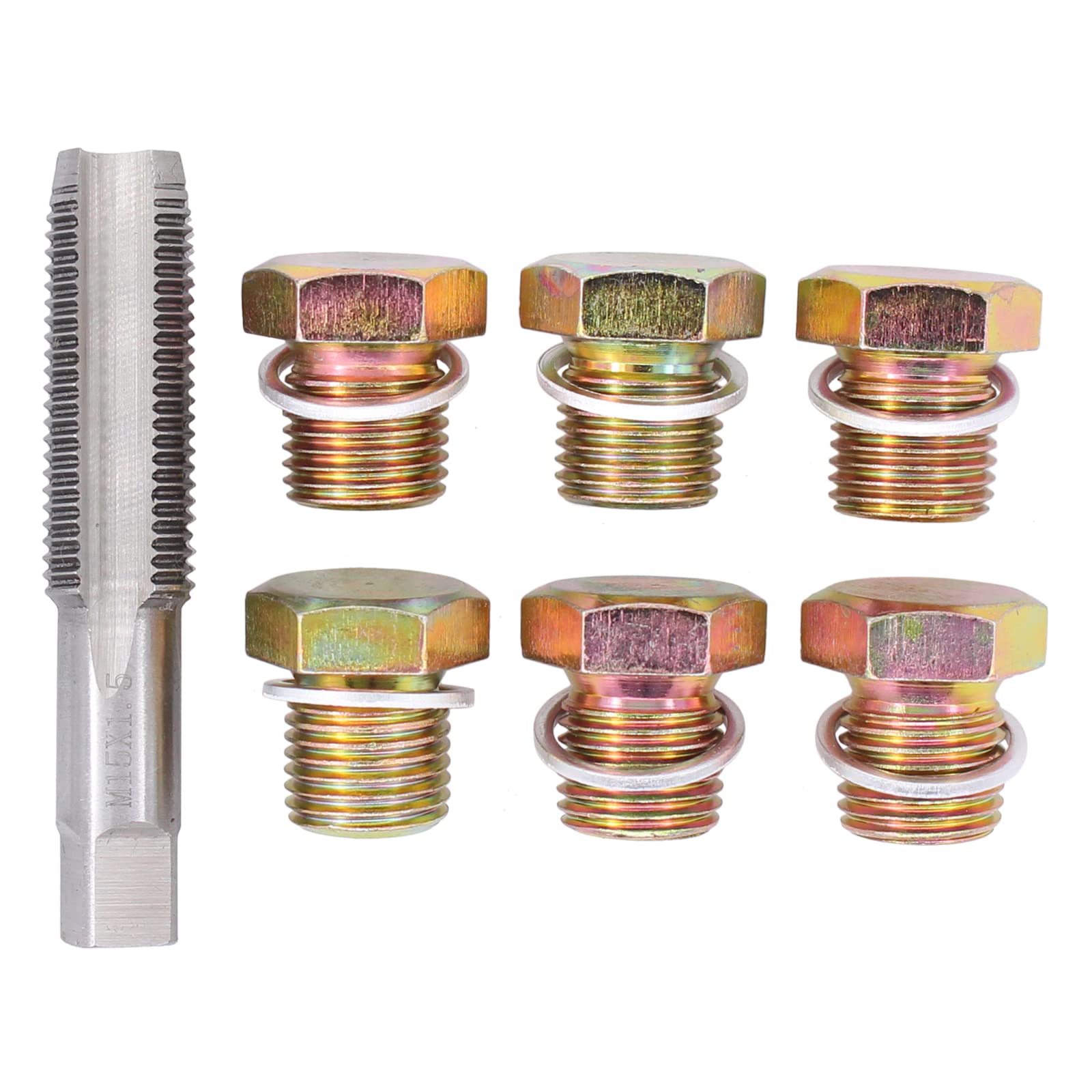 Kit 114 Pz. Per Riparazione E Ripristino Filetto Tappo Scarico Olio M13x125 13x15 15x15 17x15 20x15 22x15