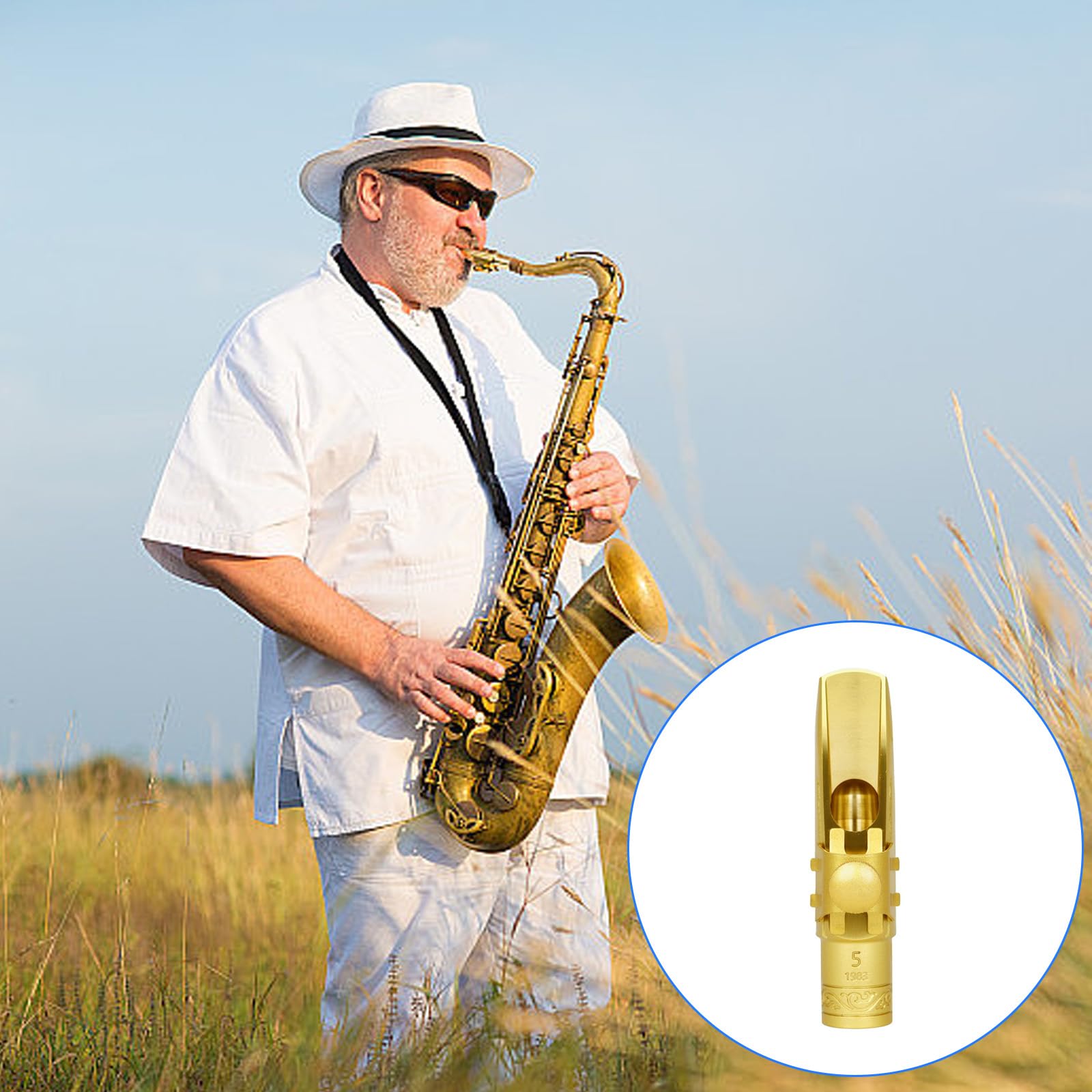 mioosho Altos Saxophone Mouthpiece with Caps and Ligatures Brass Metal Sax Mouthpieces Musical Instruments Accessories