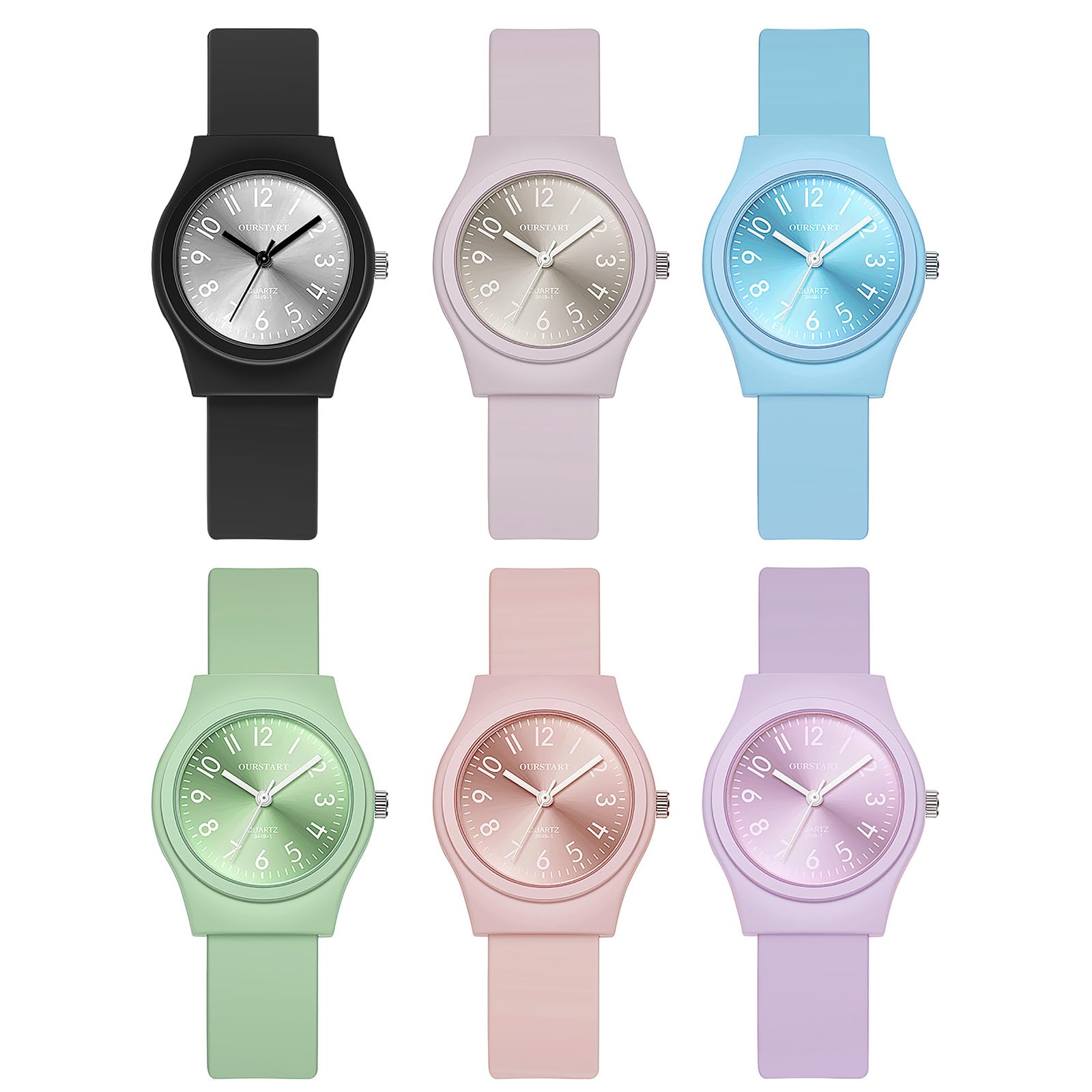 JewelryWe Kinderuhr Armbanduhr Junge Mädchen Mode Analog Quarz Uhr mit Weich Silikon Armband