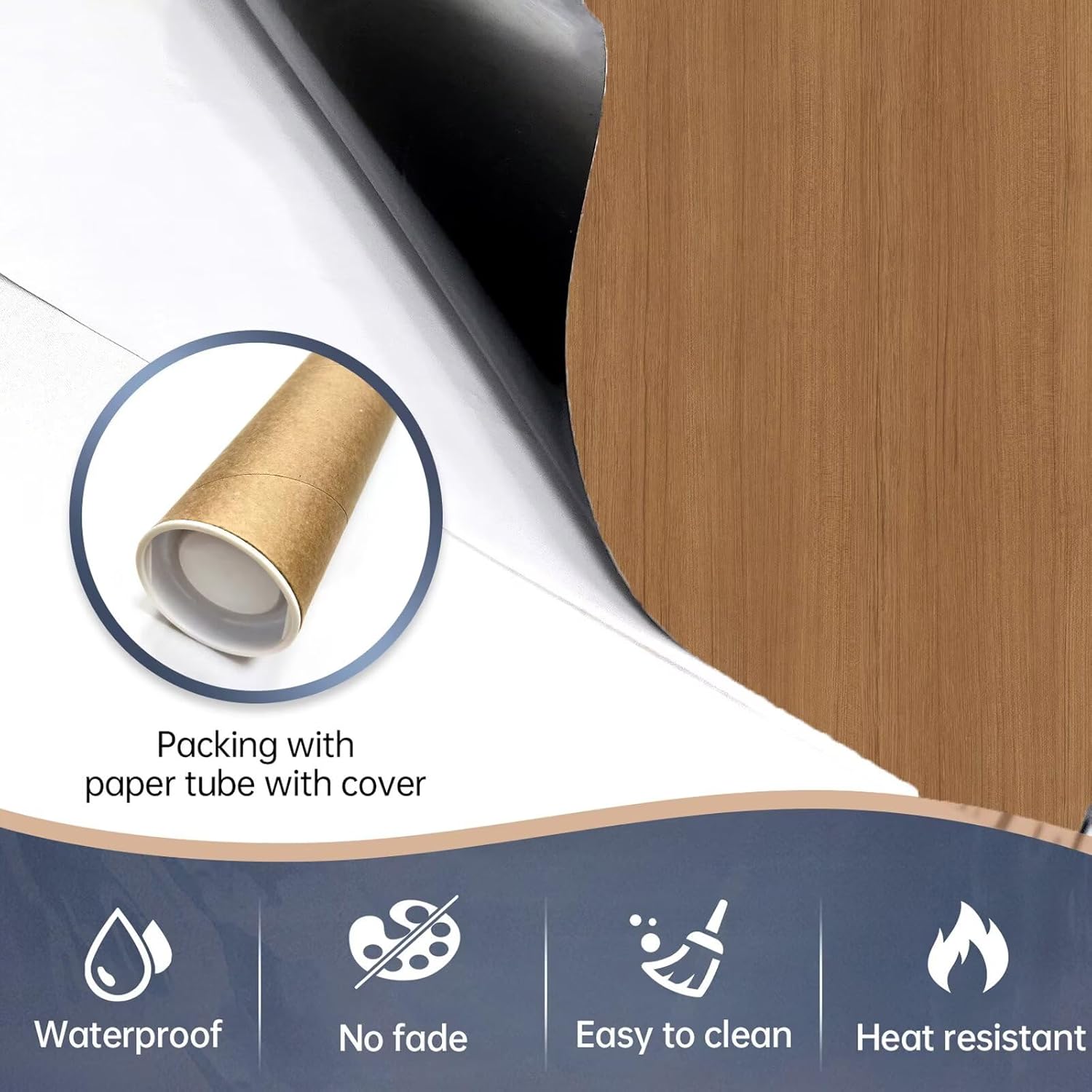 Wood Dishwasher Magnet Cover Decal Full Sticker for Kitchen, Solid Color Refrigerator Magnet Skin Cover, Pure Wood Color Dishwasher Panel Decal, Reusable, Magnetic 23" x 17" (Wood)
