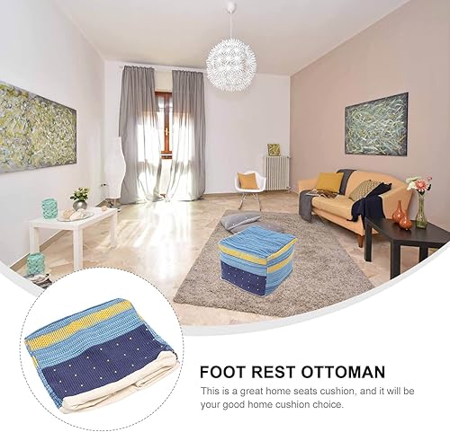Miniatura 15 de Luxshiny Funda cuadrada para puf reposapiés, cojín para sentarse en el suelo, estilo bohemio, otomano, para sala de estar, dormitorio, yoga, oficina