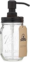 Vista 1 de Jarmazing Products Mason Jar Soap Dispenser - Black - 16 oz Ball Mason Jar Liquid Dispenser for Kitchen & Bathroom - Glass - Kitchen Soap Dispenser