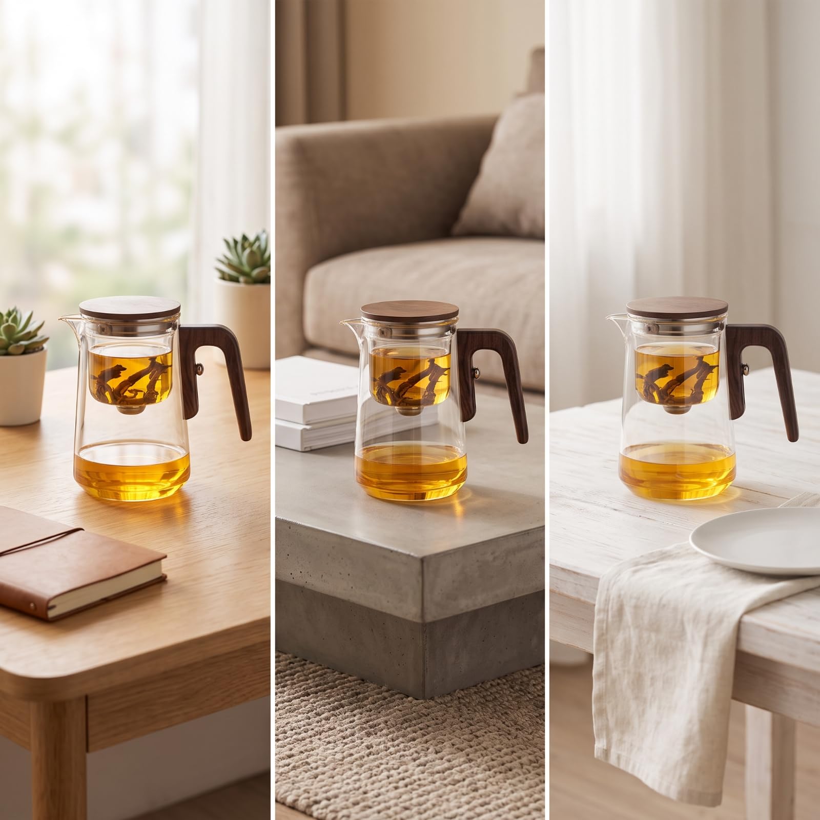 Teiera con Infusore Resistente Al Calore, Trasparente, color to 1, 600ML
