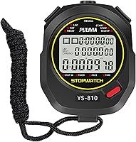 PULIVIA Digital Stopwatch Lap Split Timer with Clock Alarm Countdown Large Display for Coaches Kids Sports Running Swimming