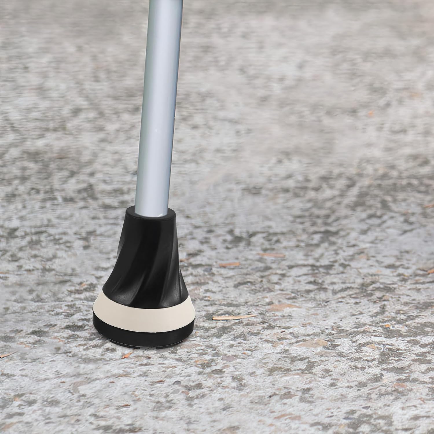 SHERCHPRY Heavy Duty Rubber Cane Tips Wide Walking Stick End Cap Non-Slip Replacement Foot Pad for Elderly Outdoor Hiking Crutch Accessories 21mm Black