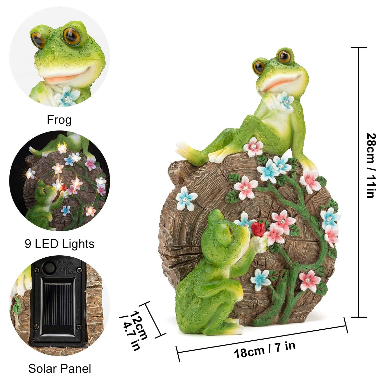 Amazon.co.jp: VESTCDF ソーラーカップルカエル ガーデンスタチュー  