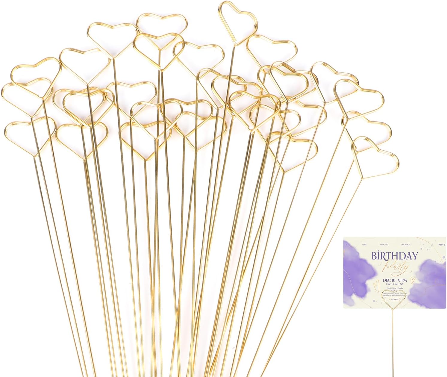 SAVITA 30pcs Metal Floral Place Card Holder, Metal Wire