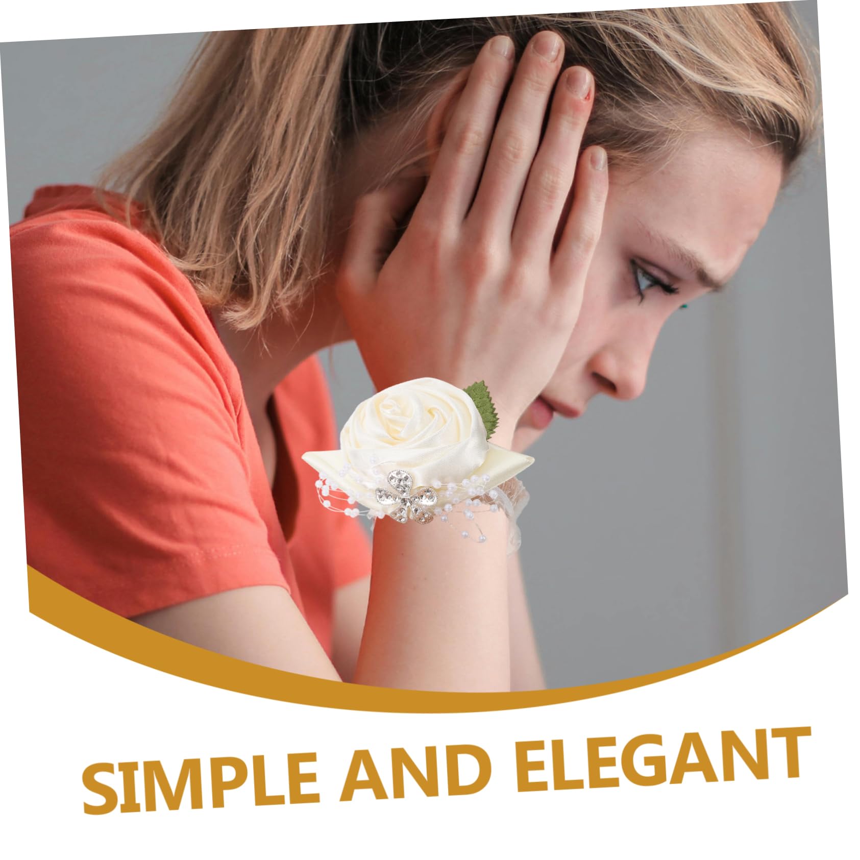 Homoyoyo Braccialetto Nuziale con Fiori Artificiali Braccialetti Floreali per Matrimoni Damigelle d'Onore Nastri per Bouquet da Sposa Nastri per Bouquet da Sposa