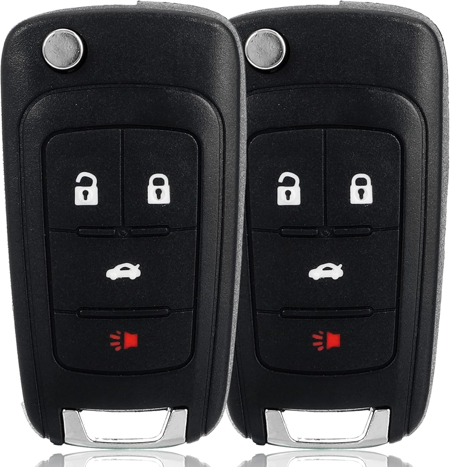 Montgopes Key Fob Keyless Entry Remote Compatible with Chevy Cruze/Camaro/Impala/Equinox/GMC Terrain/Buick Lacrosse/Regal/Verano/Encore 2010-2019 4 Buttons Replacement for OHT01060512 (2 Packs)