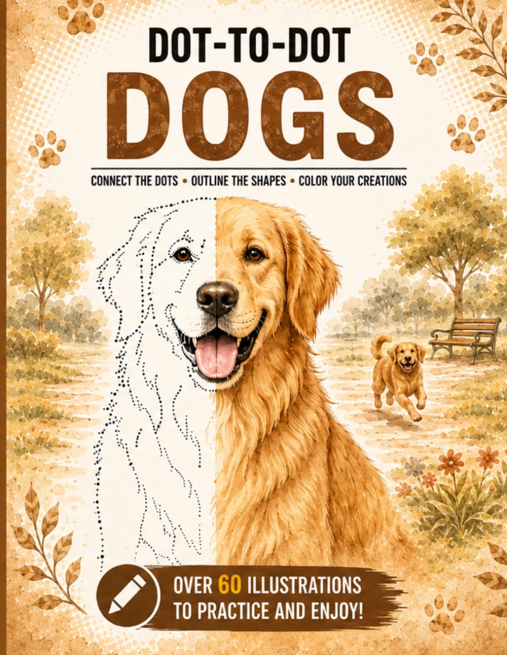 Dot-to-Dot Dogs: Dog Drawing Practice Book — Connect the Dots, Outline & Color Dogs & Puppies | Train Your Hand and Eye | For Adults, Teens and Kids (Connect & Create Series)