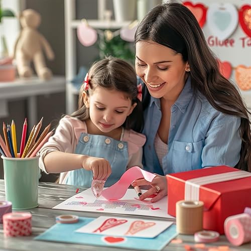 Miniatura 5 de Dispensador de Cinta Adhesiva de Doble Cara, Paquete de 8, 0.31 Pulgadas x 26 Pies Dispensadores de Cinta Adhesiva, Suministros de Manualidades para