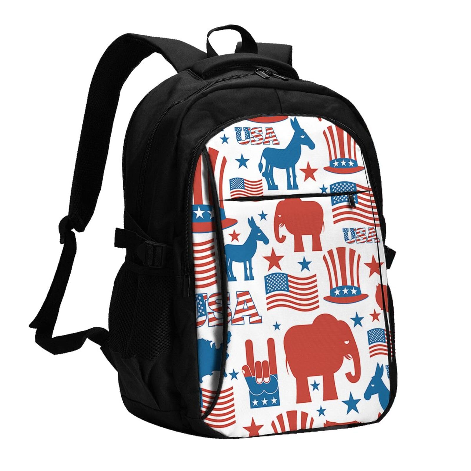 Amazon.co.jp: リュック バックパック アメリカの国旗 象 兎 馬 動物柄 