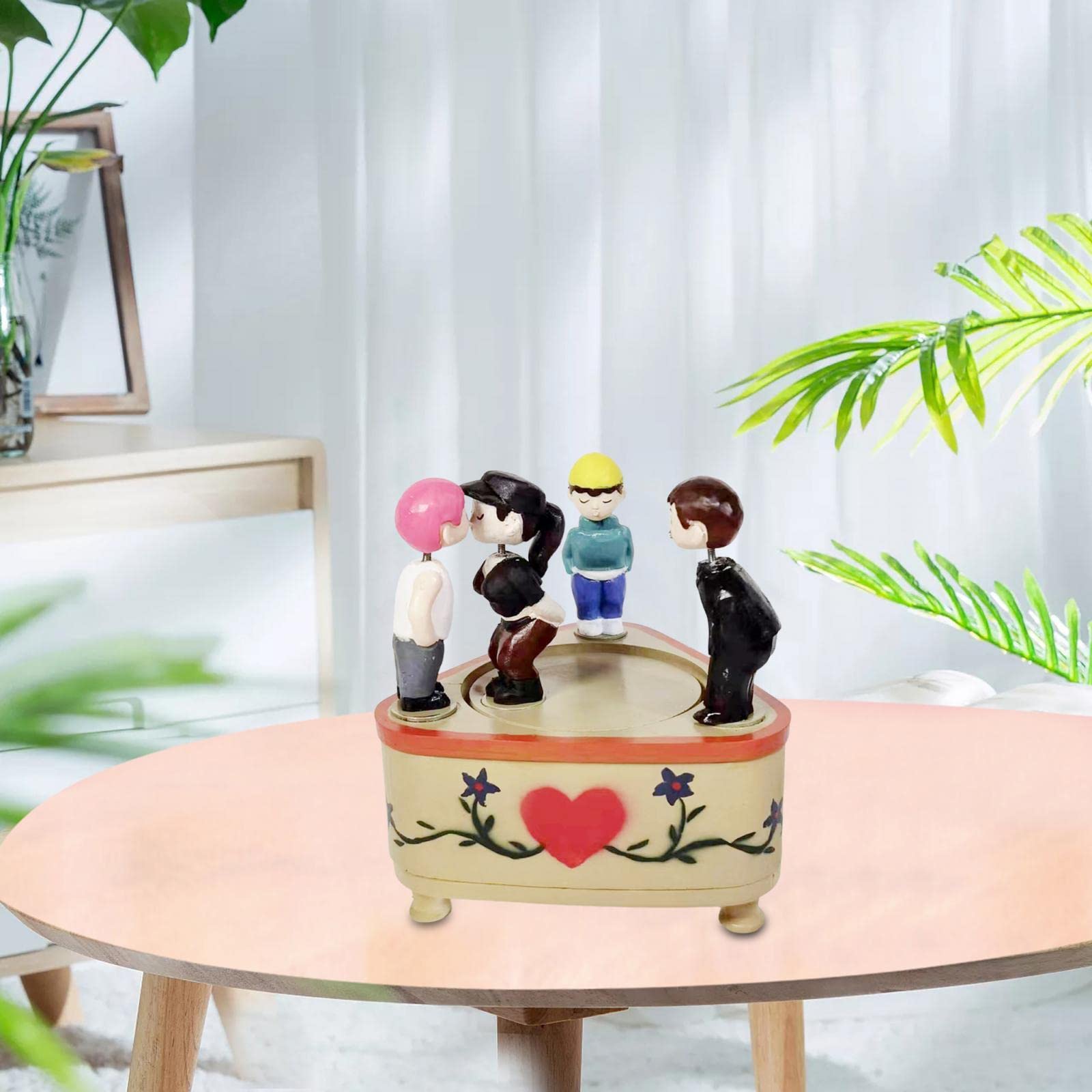Amazon.co.jp: XLWLLNJ キスカップル人形オルゴール、手描き回転像