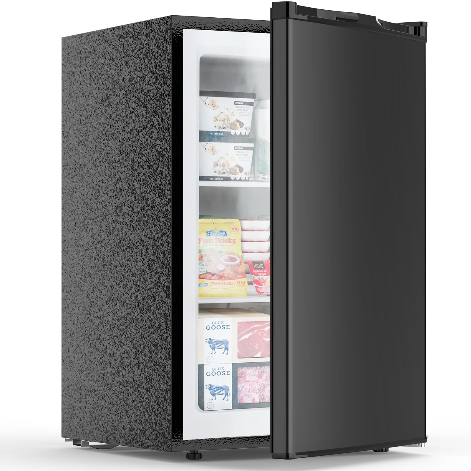 COWSAR 3.0 Cu.Ft Upright Freezer, Compact Freezer, Standing Deep Freezer with Adjustable Thermostat, Removable Shelves & Reversible Door, Fast Cooling for Office,Dorm,Commercial, Black | Fridge.com