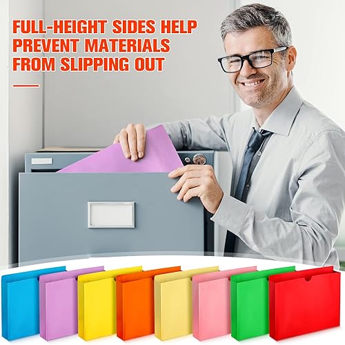 Miniatura 6 de Paquete de 40 carpetas de archivos de 2 pulgadas con bolsillo expandible, carpetas de archivos expandibles, tamaño carta, pestañas de corte recto