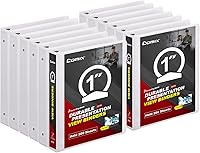 Vista 13 de COMIX Carpeta resistente de 3 anillos de 1 pulgada con cubierta transparente, carpeta de anillos redondos de 1 pulgada, sin PVC, 0.094 in de grosor