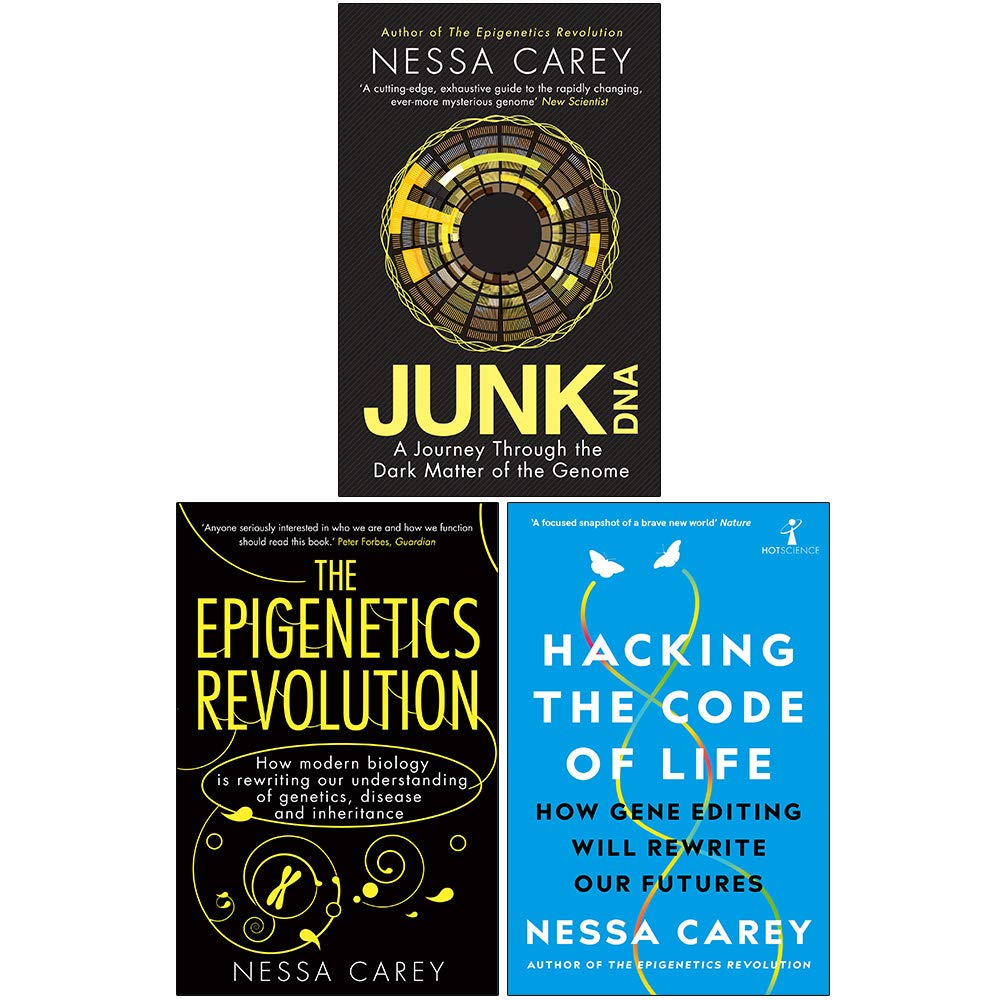 Nessa Carey Collection 3 Books Set (Junk DNA, The Epigenetics Revolution, Hacking the Code of Life)