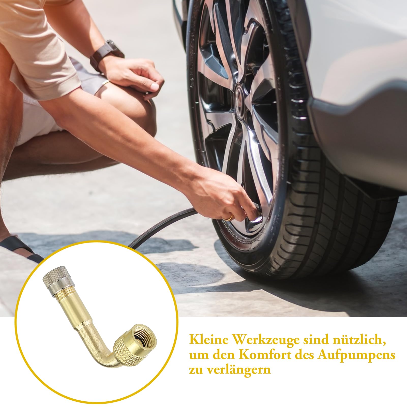 3 pezzi prolunga valvola a 90 gradi, prolunga valvola in rame, adattatore per valvola ad angolo, ideale per auto, moto, bicicletta e scooter
