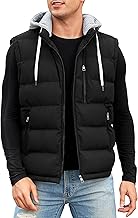 Vancavoo Men's Winter Vest Sleeveless Down Jacket Lightweight Sleeveless Quilted Vest with Hood