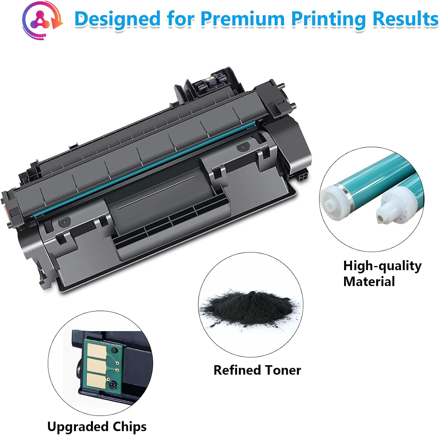 80A CF280A Toner Cartridge Black Replacement for HP 80A Toner Cartridge Used for Laser Pro 400 M401n, M401dn, M401dw, M401dne, M425dw; Laser Pro 400 MFP M425dn Printer Ink (1 Pack, with CHIP)