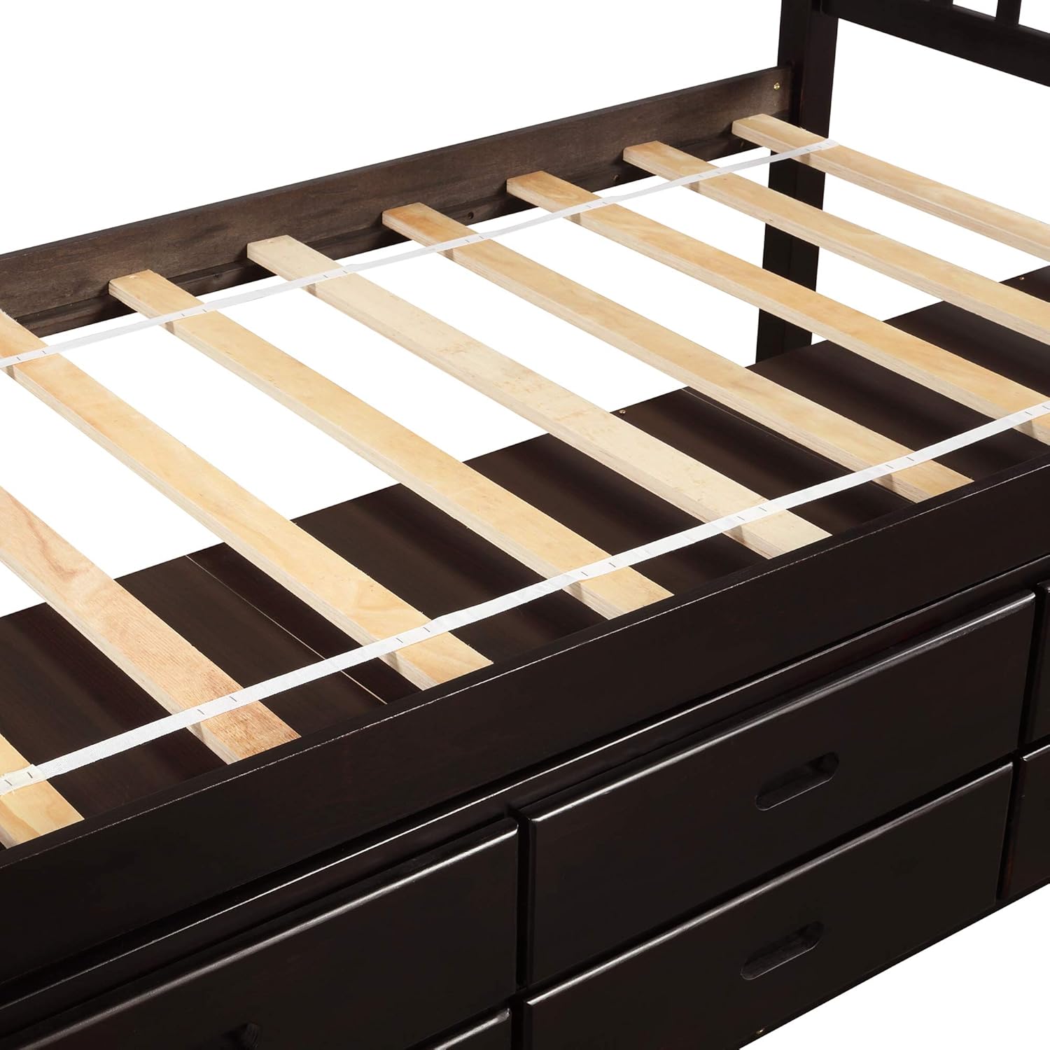 Bellemave Twin Captains' Bed for Kids Teens Adults, Twin Daybed with 3 Storage Drawers, Wood Platform Bed Frame with Headboard and Footboard, Espresso