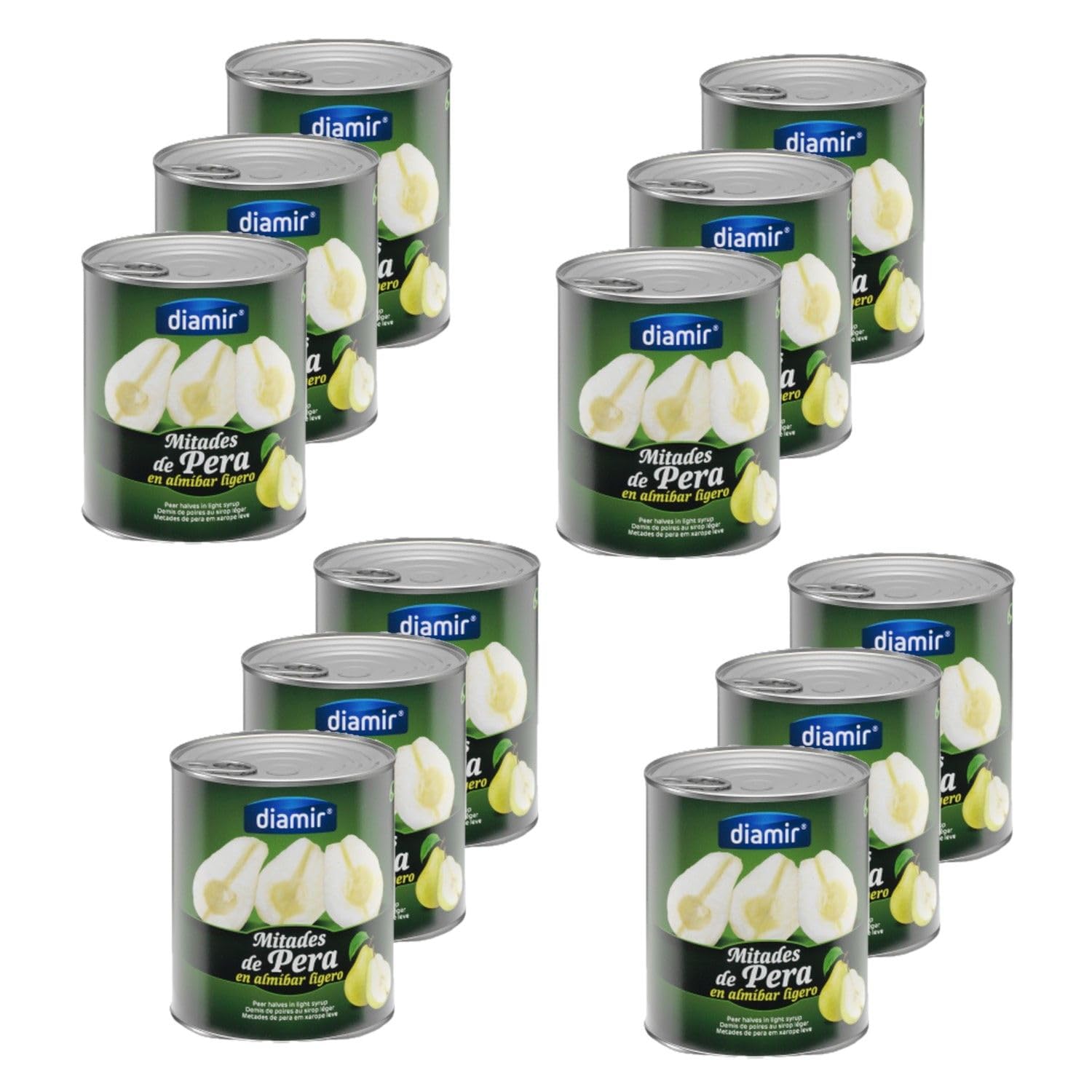 Lot 12x Demi poire au sirop - 4/4 - Boîte 840g