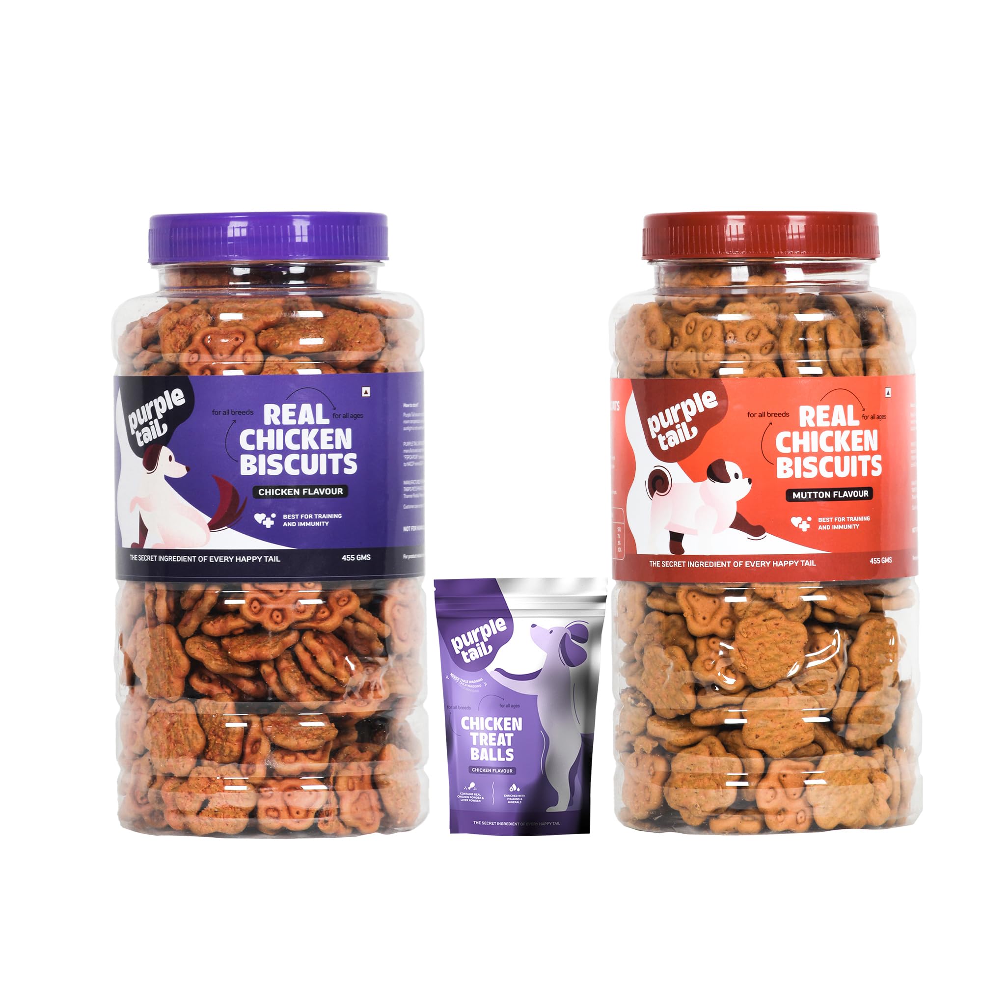 purple tail Real Chicken Dog Biscuits - 3 Combo Offer Buy Chicken Flavour Biscuit 455+ Mutton Flavour Biscuit 455G + Treat Balls 70Gram(2X455G+70G) - All Life Stages (B0CKRFV2TT) Amazon Price History, Amazon Price Tracker