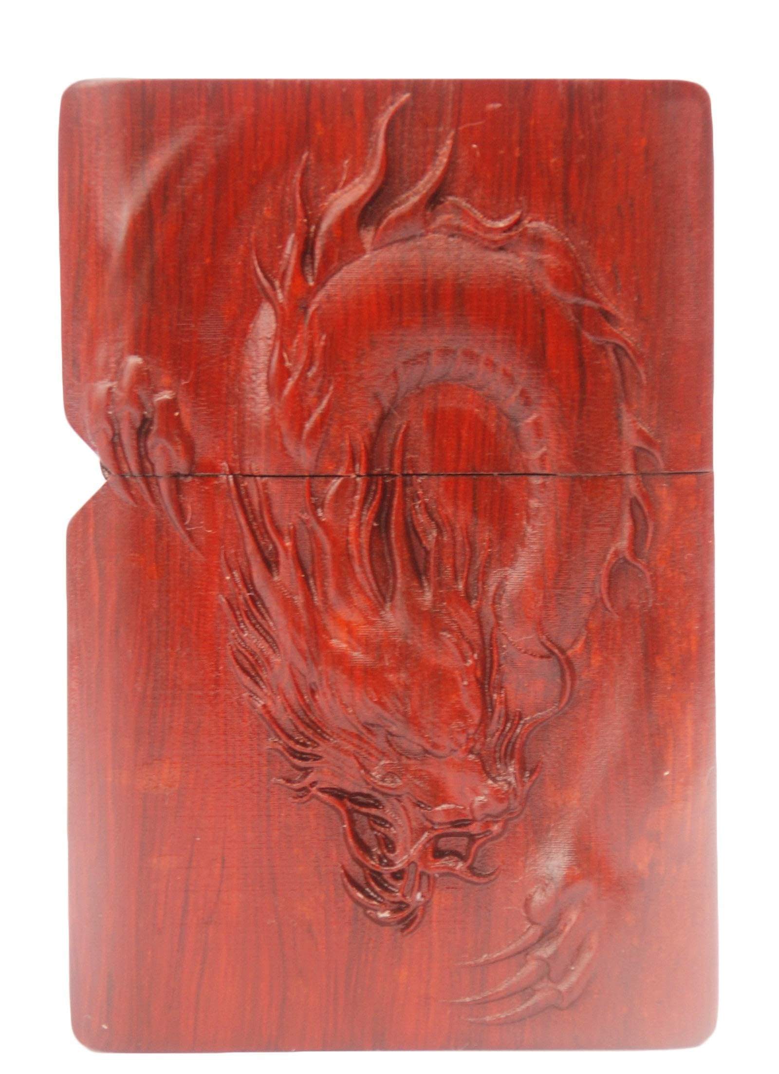 Funda de sándalo rojo para encendedor carcasa artesanal de madera natural de lujo 1