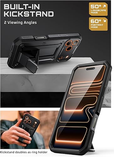 Miniatura 5 de SUPCASE Funda para iPhone 17 Pro Max con botón de control de cámara (Unicorn Beetle Pro), soporte integrado y protector de pantalla protección de