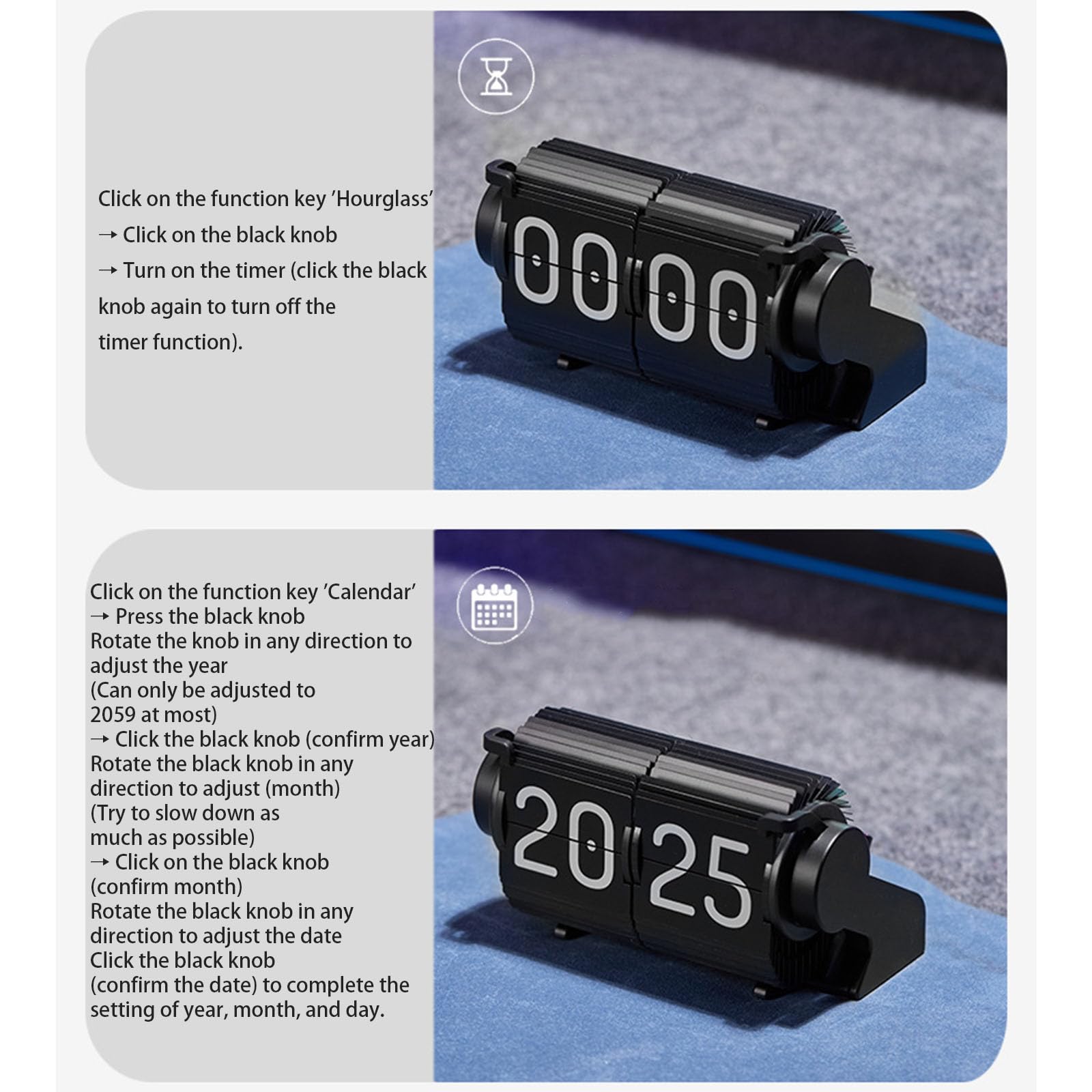 Elegante Sveglia Multifunzione con Timer con Base in Legno, Ideale per la Pianificazione del e Le attività quotidiane Sveglia con Agenda giornaliera