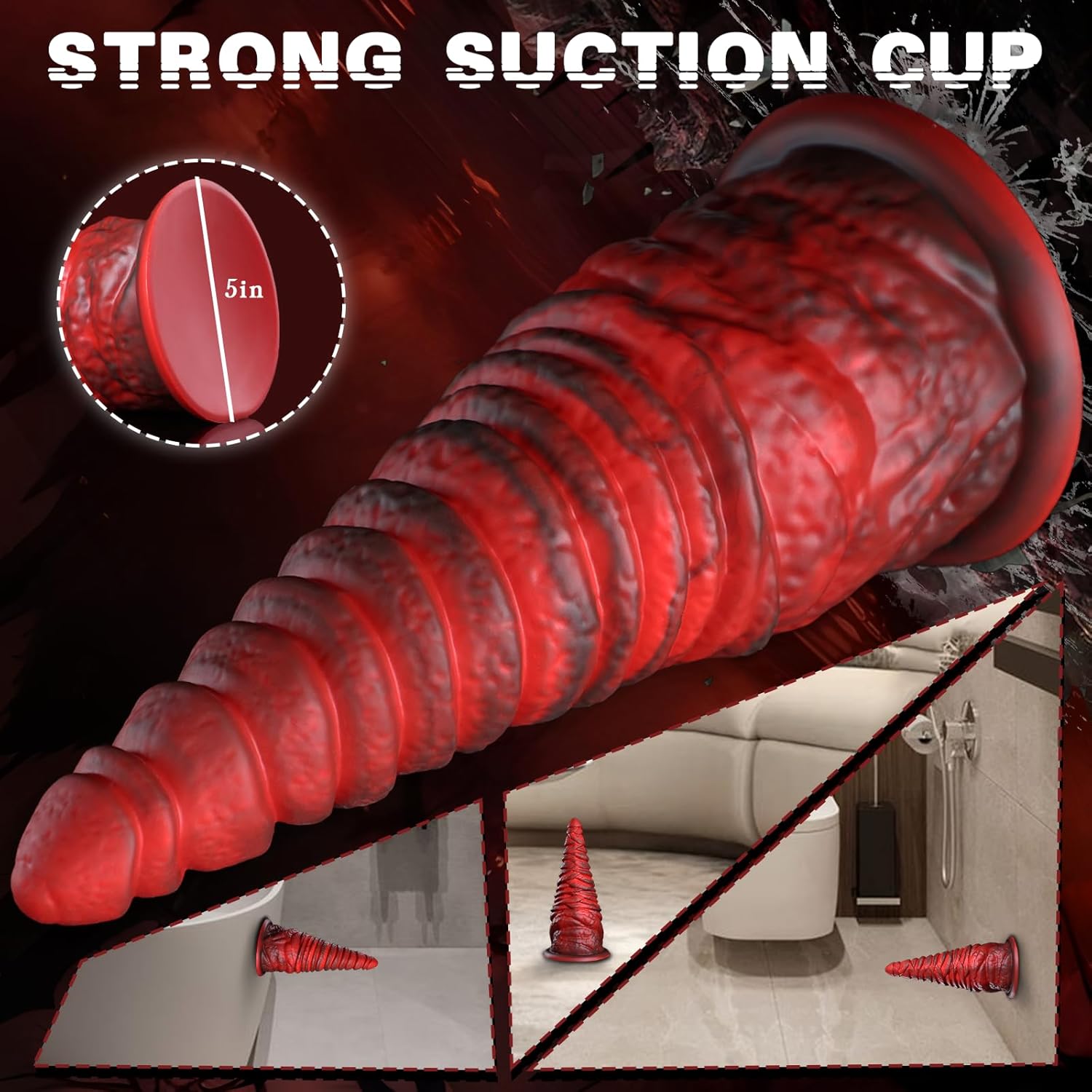 10.9'' Huge Butt Plug Massive Dildo for Anal Training, 4.3'' Diameter XXL Anal Cone Huge Anal Dildo with Suction Cup, Monster Dildos Large Anal Plug Sex Toys for Gay Female Masutbation