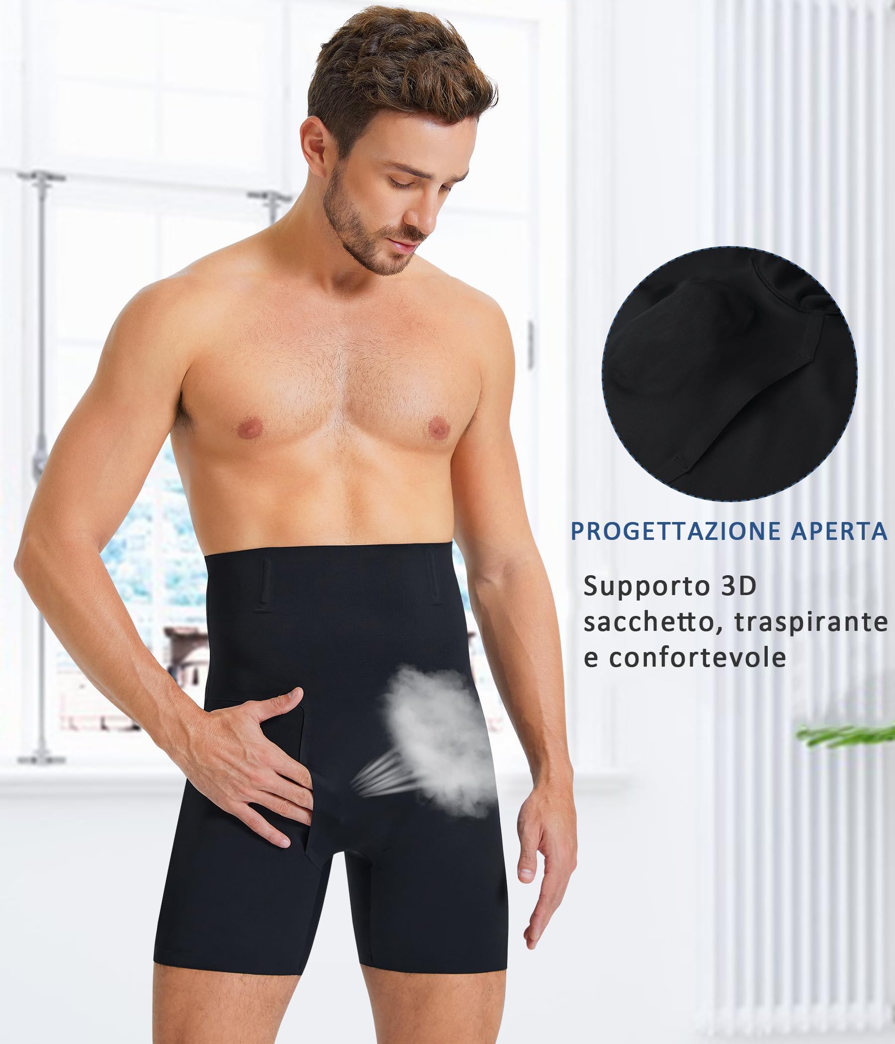Gotoly Mutande Uomo Boxer Compressione Boxer Slip Contenitivo Modellante Boxer da Uomo Pancera Contenitiva Uomo Mutande Contenitive Intimo Modellante Pantaloncini