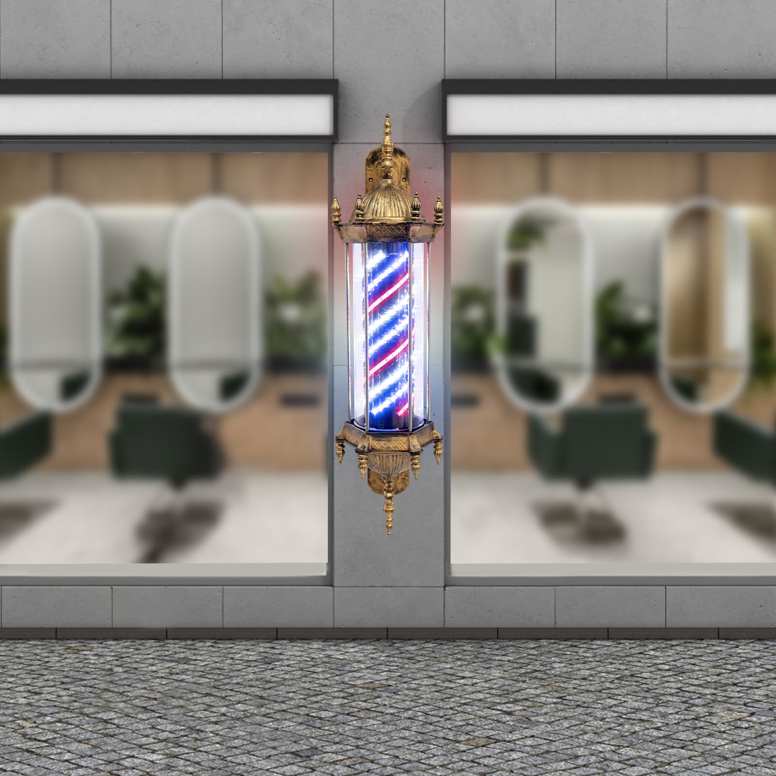 バーバーショップスタイル壁掛けランプ Amazon.com: TFCFL 110V Barber Rotating Light,Barber Pole Retro