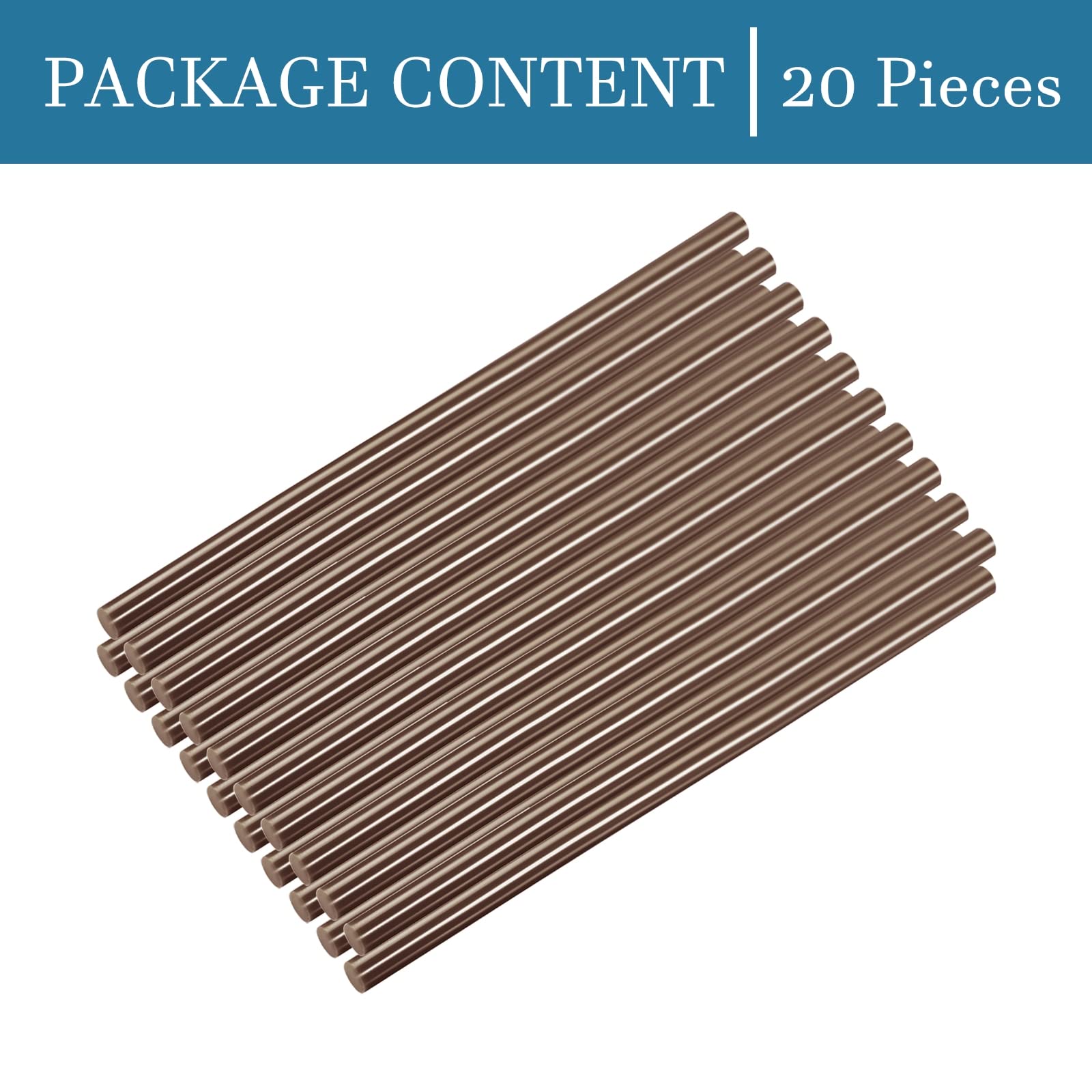 QUARKZMAN 250mm x 11mm Caldo Colla Bastoncini x 20pz Fuso Pistola Adesivo for Fai- da-Te Arte Artigianato Generale Riparazioni e Incollaggio Progetti, [Marrone]