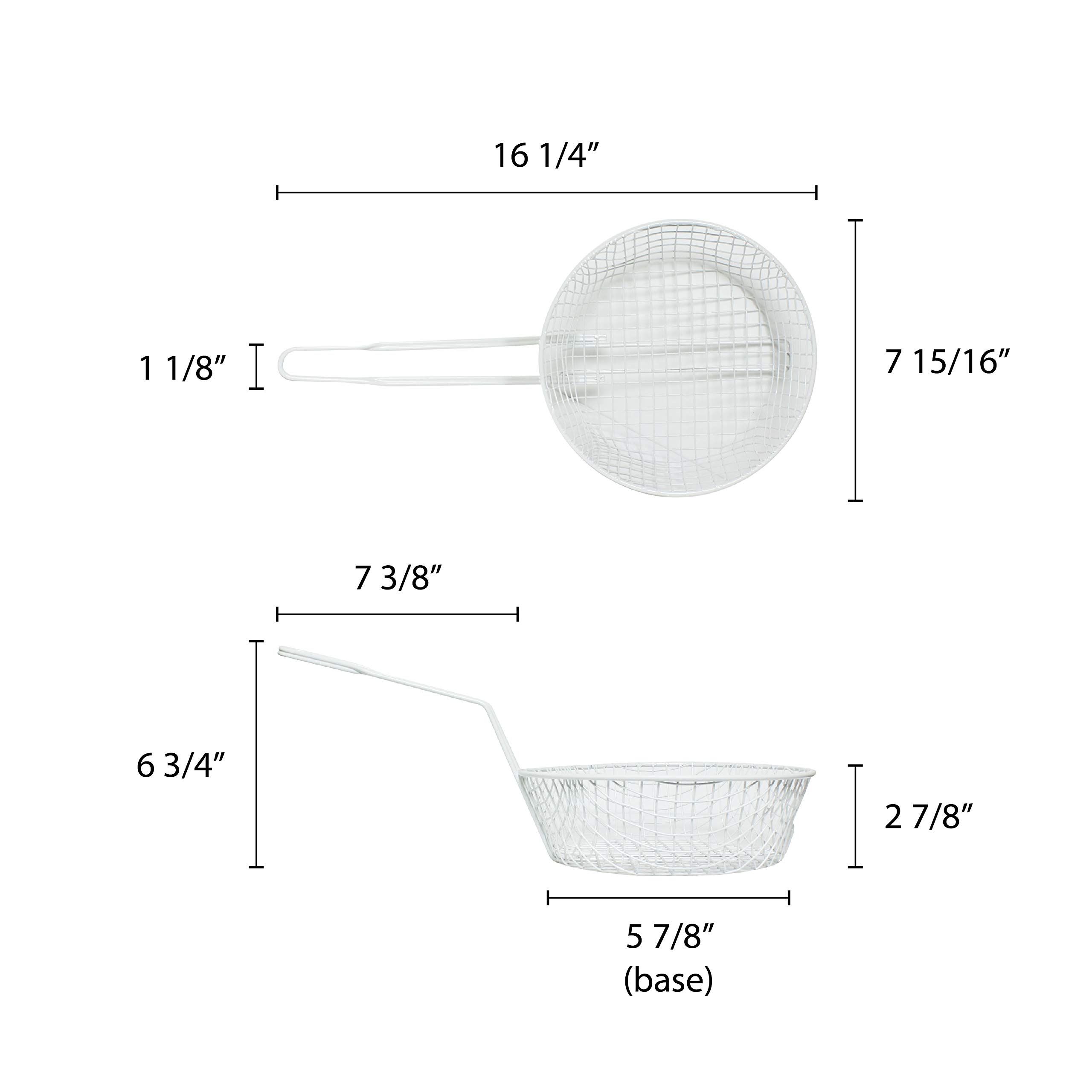 Thunder Group 3-Inch Deep Breading Basket with 8-Inch Round Coarse Mesh