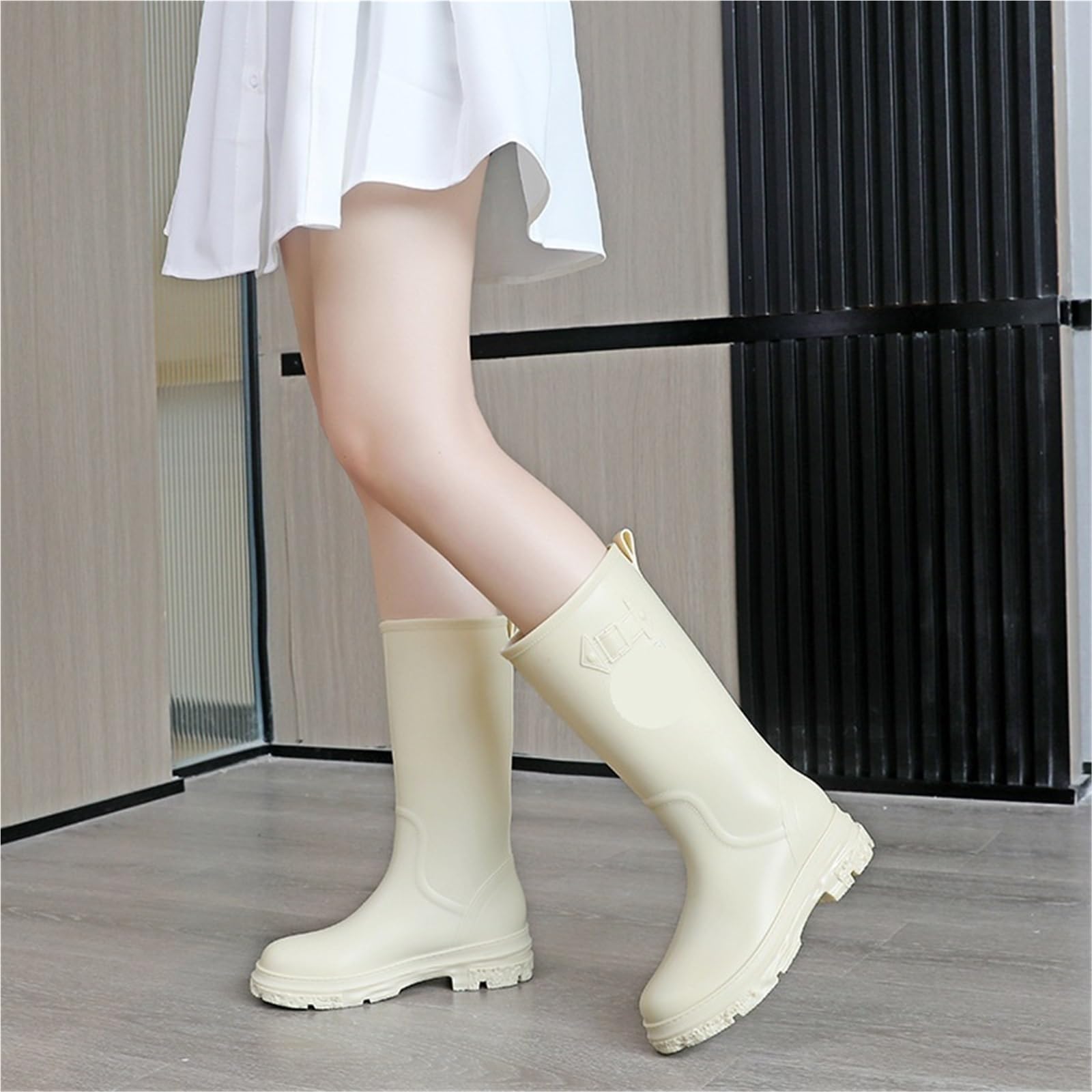 Hohe Regenstiefel for Damen, wasserdicht, for Arbeit und Garten, Galoschen, Regenschuhe for, Outdoor, Angeln, Wasserstiefel, Gummistiefel Für Industrie Handwerk(Grey,38)