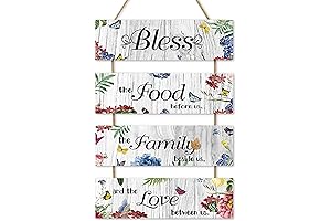Bless Hanging Wall Sign for Farmhouse Dining Room