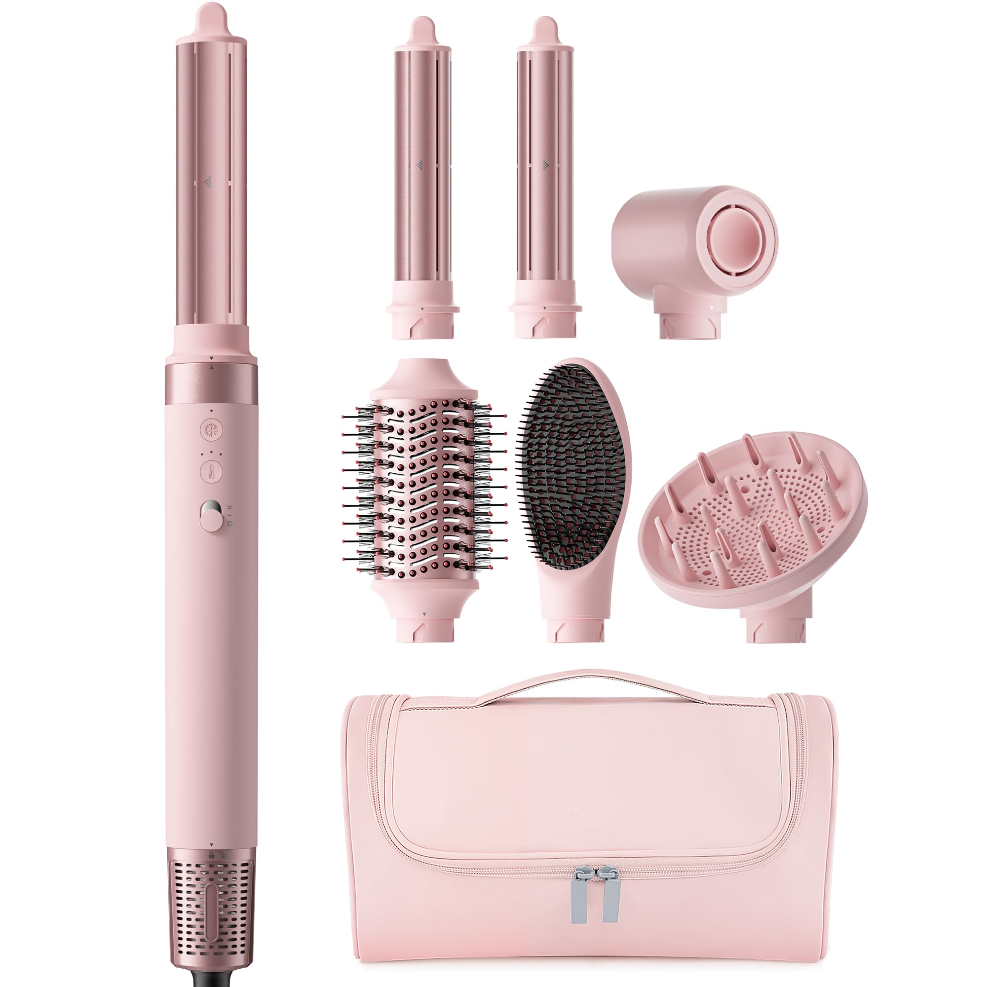 MESCOMB 6 in 1 Airstyler, Professional Hair Styler Set with Ion Hair Dryer, Car Wrap Curling Iron, Diffuser, Volume Brush, Straightener, for Quick Drying, Styling, Volumising, Curling and