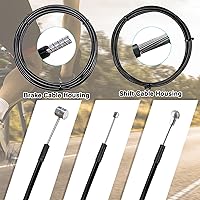 Vista 4 de Taiss Cable universal de freno de bicicleta, desviador de cambio de bicicleta, kit de carcasa de cable de bicicleta con juntas tóricas y tapas