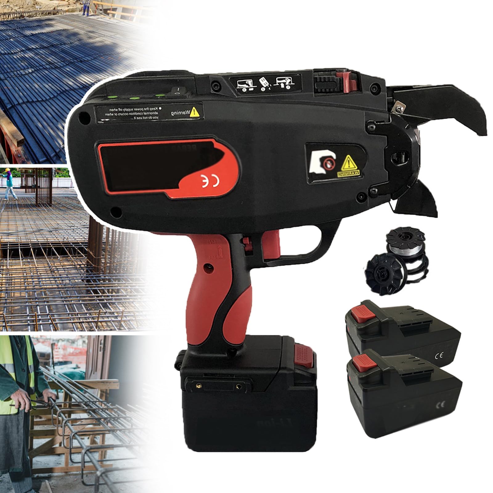 AYCDL Handheld Rebar Tier- 0.8s Tying Time, Handheld Automatic Rebar Tying Tool, 4400mah Tying Range, Electric Rebar Tier Tying Machine, Automatic Tying Rebar Machine Tool