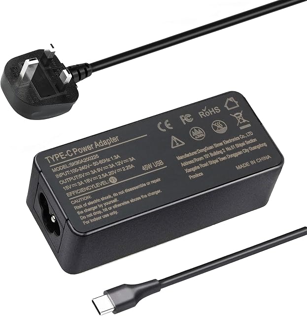 45W USB C laptop charger Replacement for Lenovo Thinkpad Yoga Chromebook HP Chromebook SpectreAcer Chromebook ASUS Dell and more TYPE C AC adapter