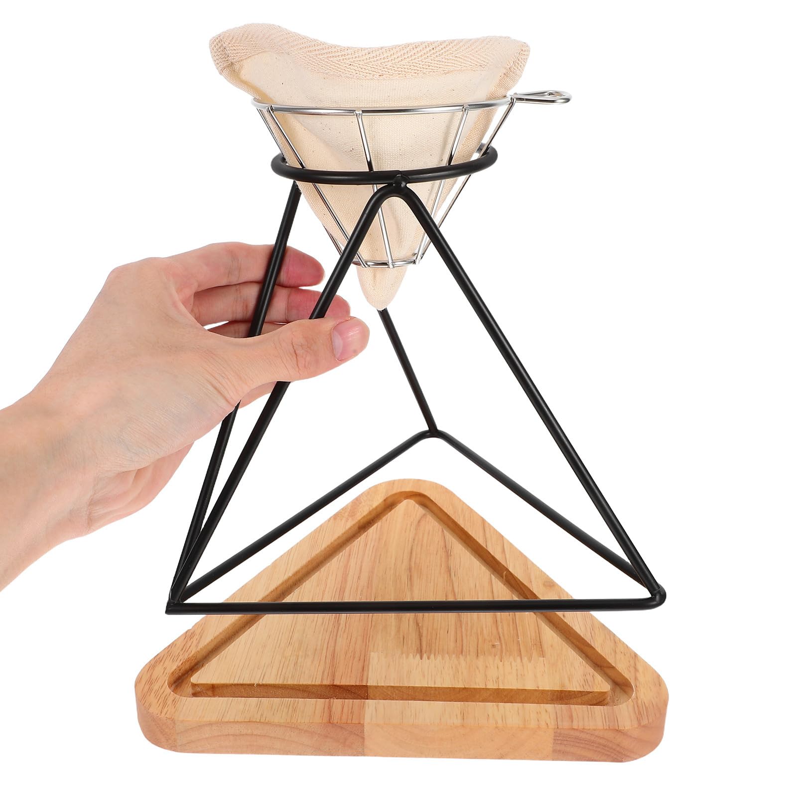 Edelstahl Kaffeetropfständer 1 Satz für Zuhause und Büro | Handfilter Zubereiter, Wiederverwendbarer Filterkorb und Tuch, Zubehör für Kaffeestation