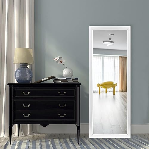 Miniatura 3 de Natsukage - Espejo de cuerpo completo para colgar en la pared o apoyarse contra la pared espejo de tocador con delgado marco de polímero sin soporte