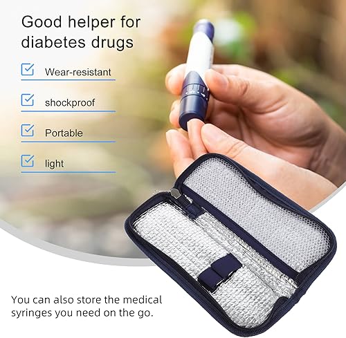 Miniatura 6 de Estuche de viaje portátil para medicamentos diabéticos, bolsa de hielo, bolsa de almacenamiento aislada, soporte para suministros para diabéticos