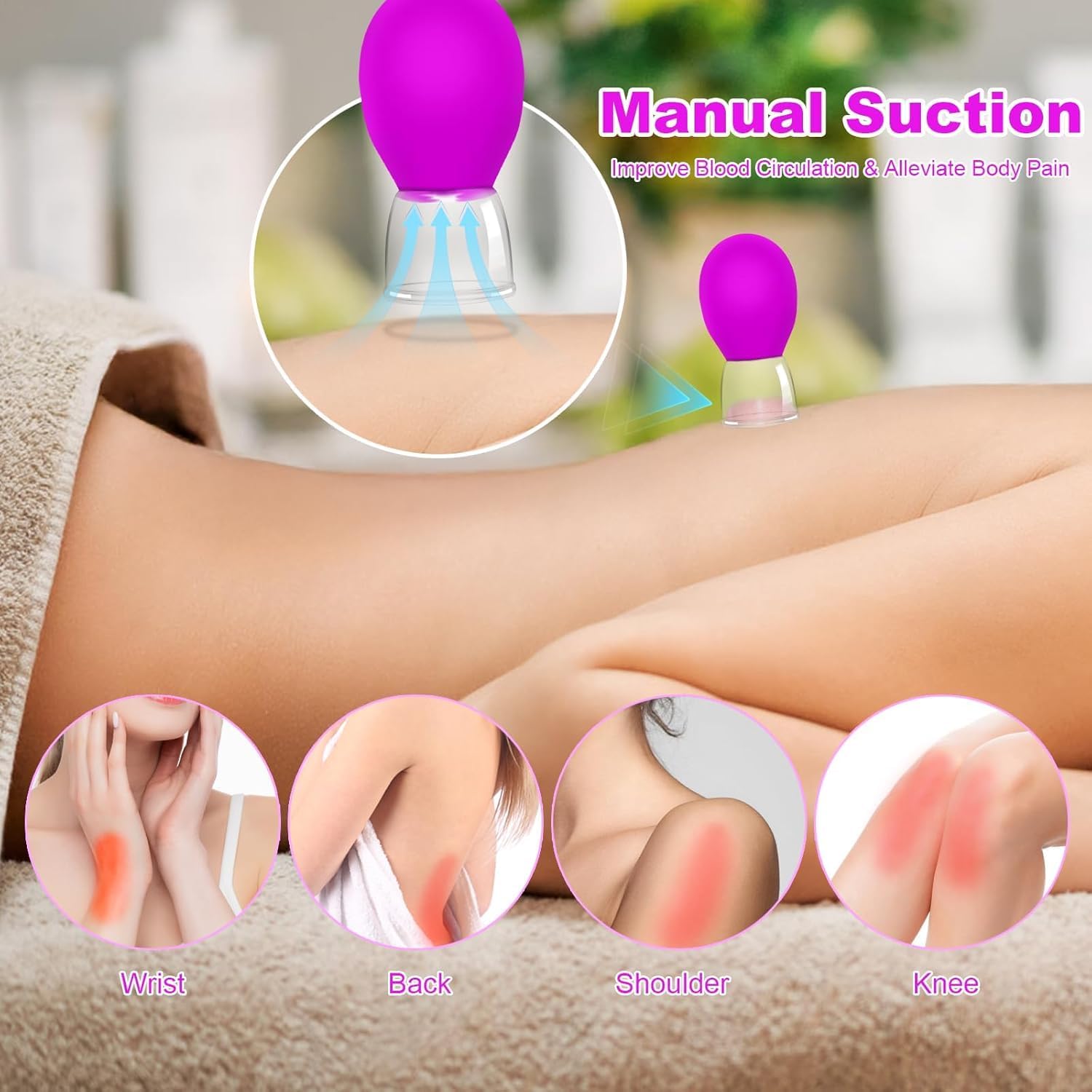 KANAKADHARA Glass Facial Cupping Set | Silicone Vacuum Suction | Cupping Professional Massager Therapy | A Kit For Anti Cellulite, Anti Wrinkle and Instantly Ageless Skin | For Eyes, Face and Body (2 PCS) 4