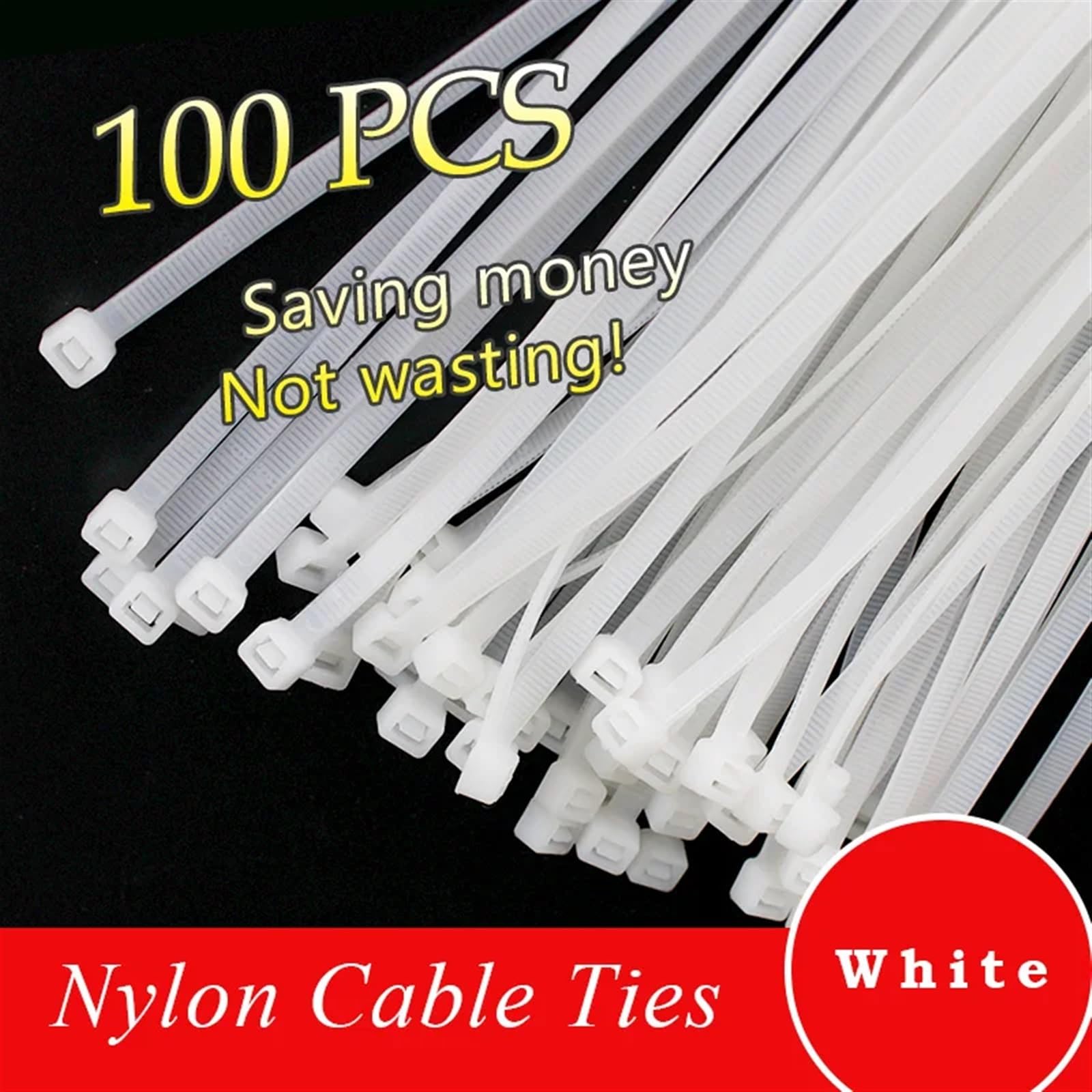 Fascette autobloccanti in nylon Fascetta for cavi da 100 pezzi/borsa in nylon di plastica autobloccante Organizzatore bianco for fissare le fascette for(3.5x400mm(white))