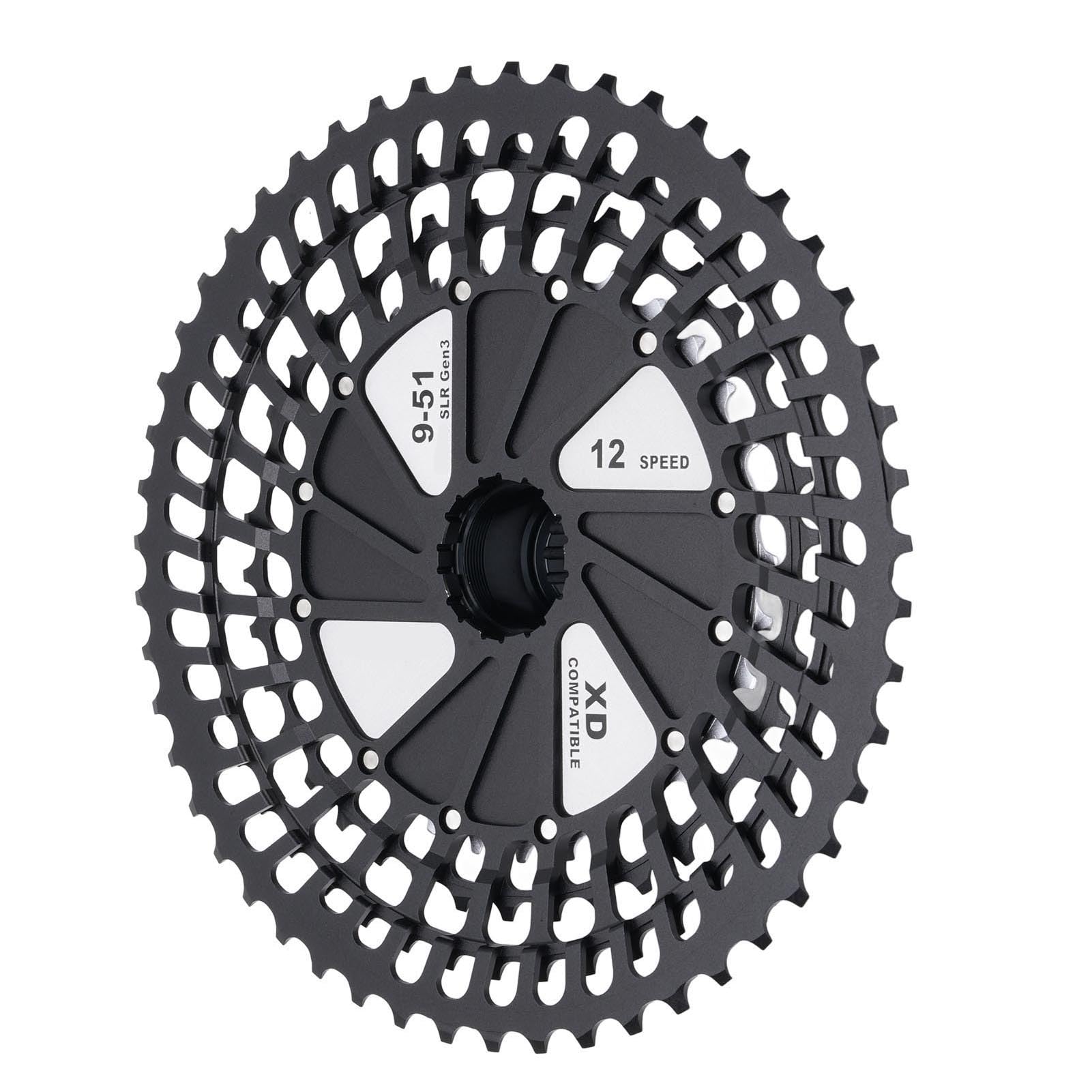 Tbest Cassette Ultraligero para Bicicleta de Montaña, Volante Hueco Integrado CNC de 12 Velocidades para una Conducción Suave